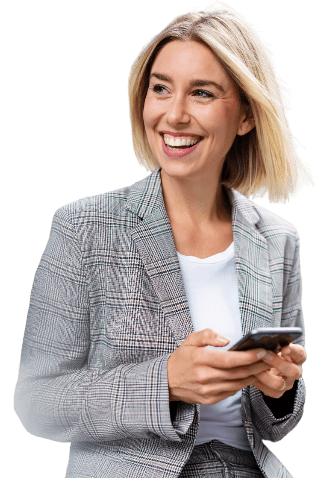 girl with a phone in hand