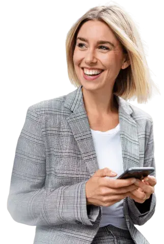 girl with a phone in hand