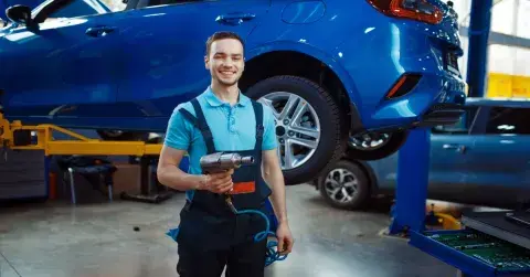 mechanic man with tool